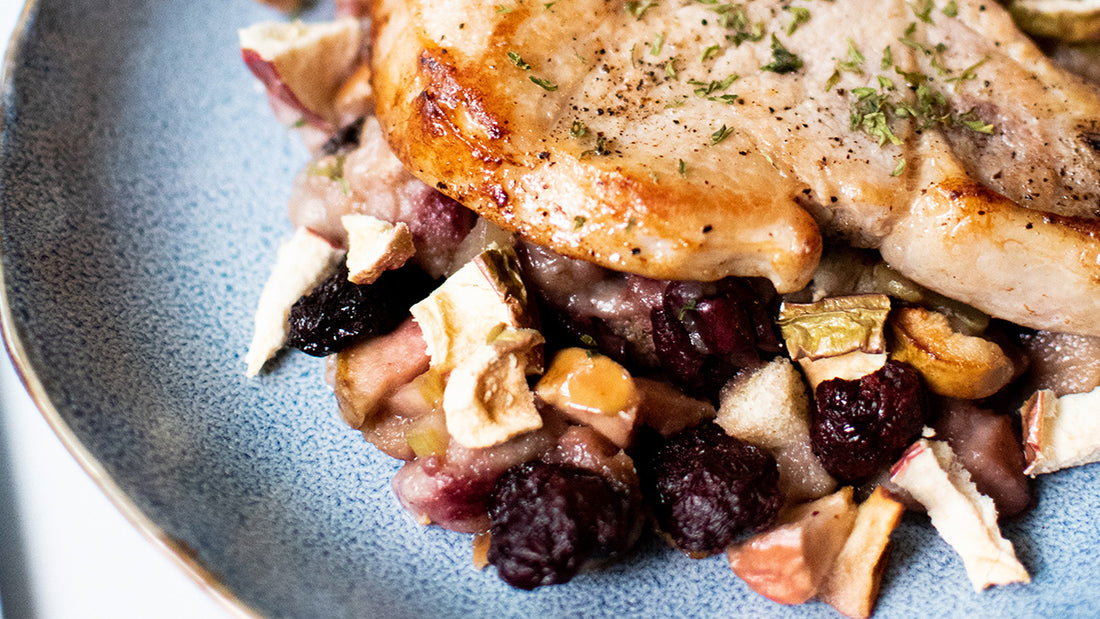 Pork Chops with Apple & Cherry Stuffing