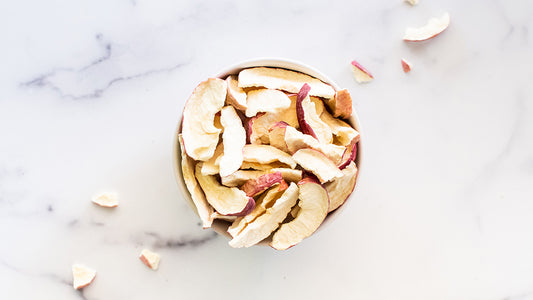 Bowl of freeze dried apple slices