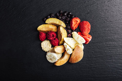 Collection of freeze dried fruits 