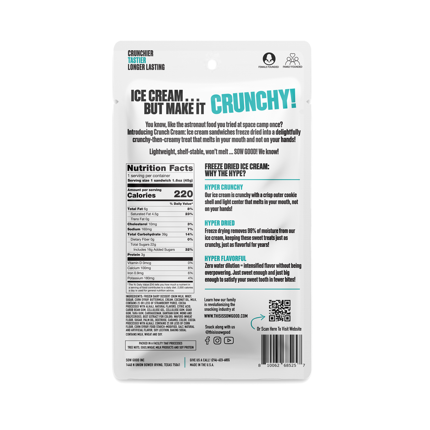 Jumbo Neapolitan Crunch Cream 1.6 oz